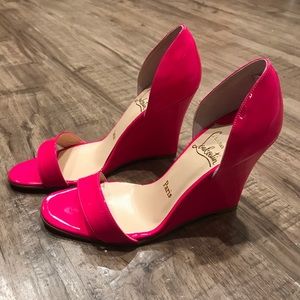 Christian Louboutin Pink Zeppa Passmule Wedges